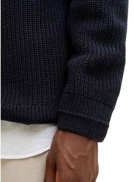 Camiseta Jack and Jones Kaito azul marinho para homem.