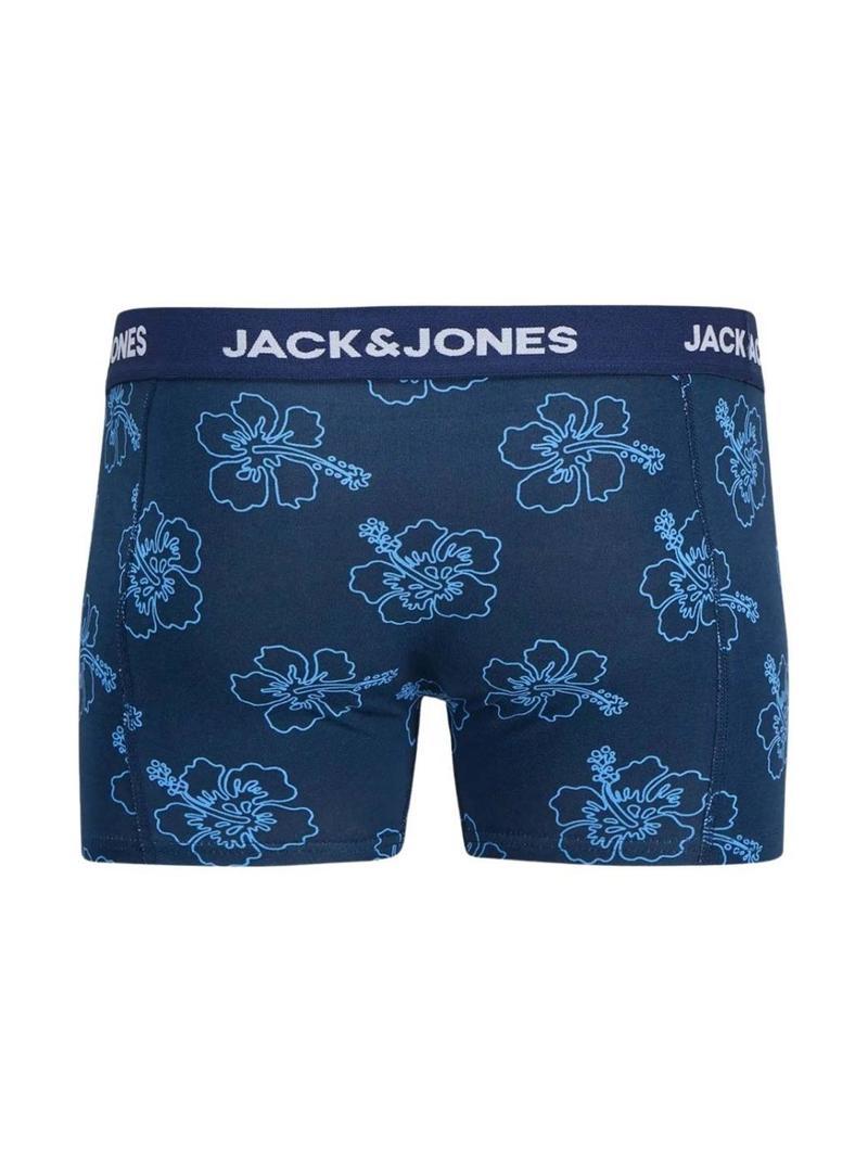 Pack de cuecas Jack and Jones Anthony azul para homens.