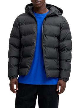 Camisola acolchoada Jack and Jones Elements preta para homem