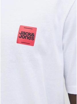 Camiseta Jack and Jones Branco Brandy para homem.