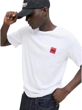 Camiseta Jack and Jones Branco Brandy para homem.