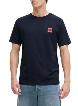 Camiseta Jack and Jones Brandy azul marino para homem.