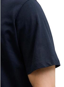 Camiseta Jack and Jones Brandy azul marino para homem.