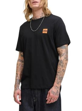 Camiseta Jack and Jones Brandy preta para homem.