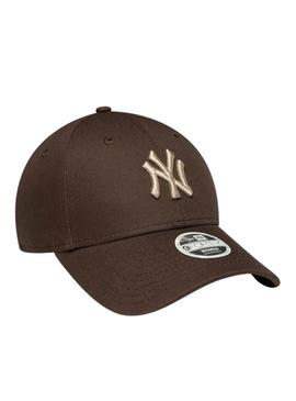 Boné New Era Essential Midi 9FORTY marrom para mulher.