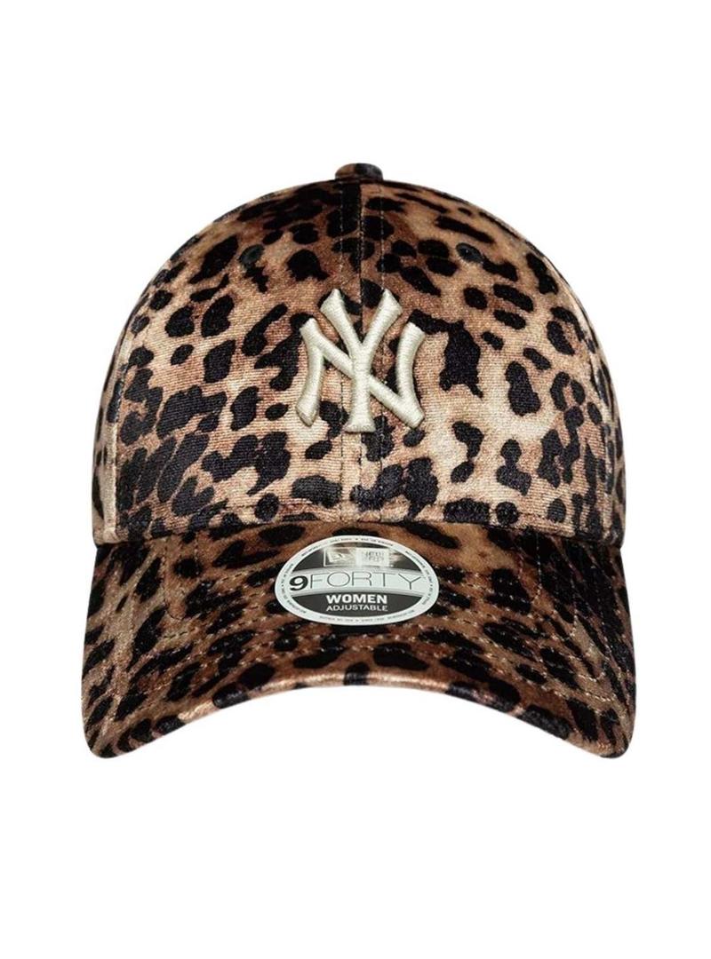 Boné New Era Leopardo Velour 9FORTY para mulher.
