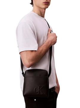 Bolsa Calvin Klein reporter com logotipo preto para homem
