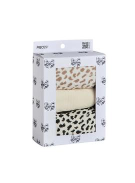 Pack 3 meias Pieces leopardo para mulher.