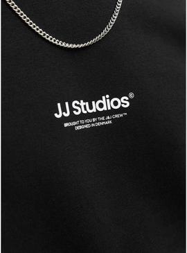 Moletom Jack and Jones Soho JJ Studios preto para homem.