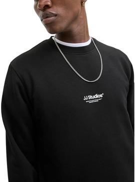 Moletom Jack and Jones Soho JJ Studios preto para homem.