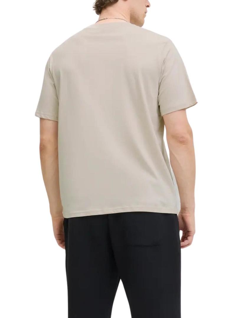 Camiseta Jack and Jones Soho bege para homem.
