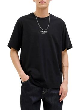 Camiseta Jack and Jones Soho preta para homem.