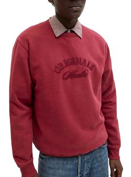 Moletom Jack and Jones Bleecker vermelho para homem.