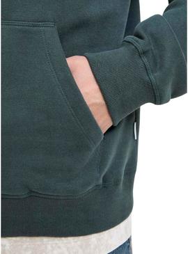 Moletom Jack and Jones Bleecker verde com capuz para homem.