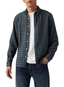 Camisa Levis Authentic Button xadrez verde para homens
