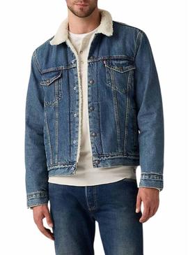 Jaqueta jeans Levis Type 3 Sherpa Trucker para homens.