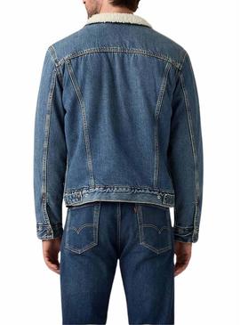 Jaqueta jeans Levis Type 3 Sherpa Trucker para homens.