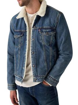 Jaqueta jeans Levis Type 3 Sherpa Trucker para homens.