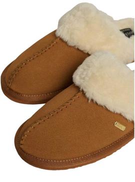 Chinelos Superdy Mule tostado para mulher.