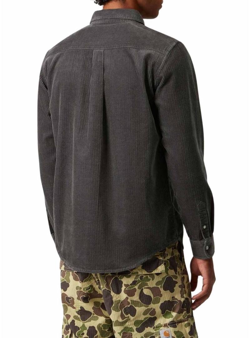 Camisa Carhartt Madison de veludo cotelê cinza para homem