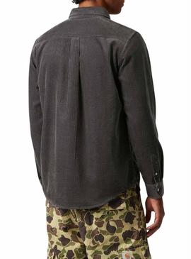 Camisa Carhartt Madison de veludo cotelê cinza para homem