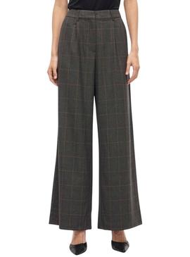 Calças xadrez estampadas Vila Vifalte para mulher.