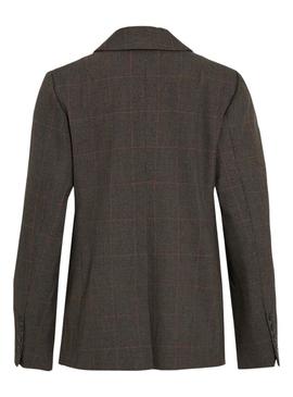 Blazer xadrez feminino estampado da marca Vila Vifalte.