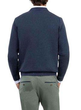 Camisola de estrutura Garment Dyed azul El Ganso para homem.