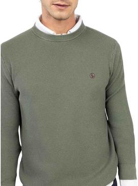 Camisola El Ganso Estrutura Garment Dyed verde para homem.
