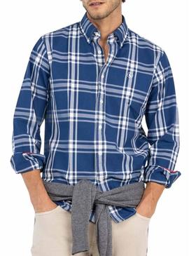 Camisa El Ganso xadrez Brit azul para homens.