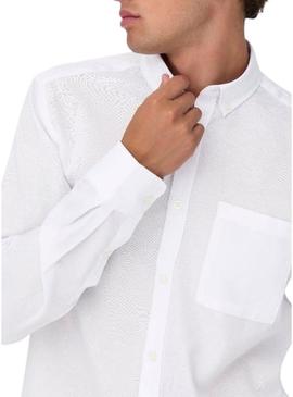 Camisa Only and Sons Alvares oxford branca slim para homens.