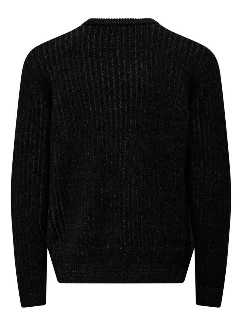 Camisa de mangas compridas preta mesclada Only and Sons Michael para homem.