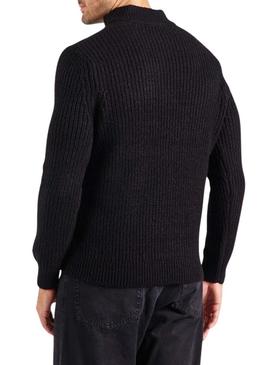 Camisola Only ans Sons Rolf com gola alta e fecho de correr preto para homem