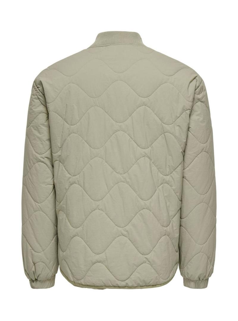 Jaqueta Acolchoada Verde Only and Sons Wren para Homem.