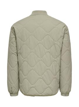 Jaqueta Acolchoada Verde Only and Sons Wren para Homem.
