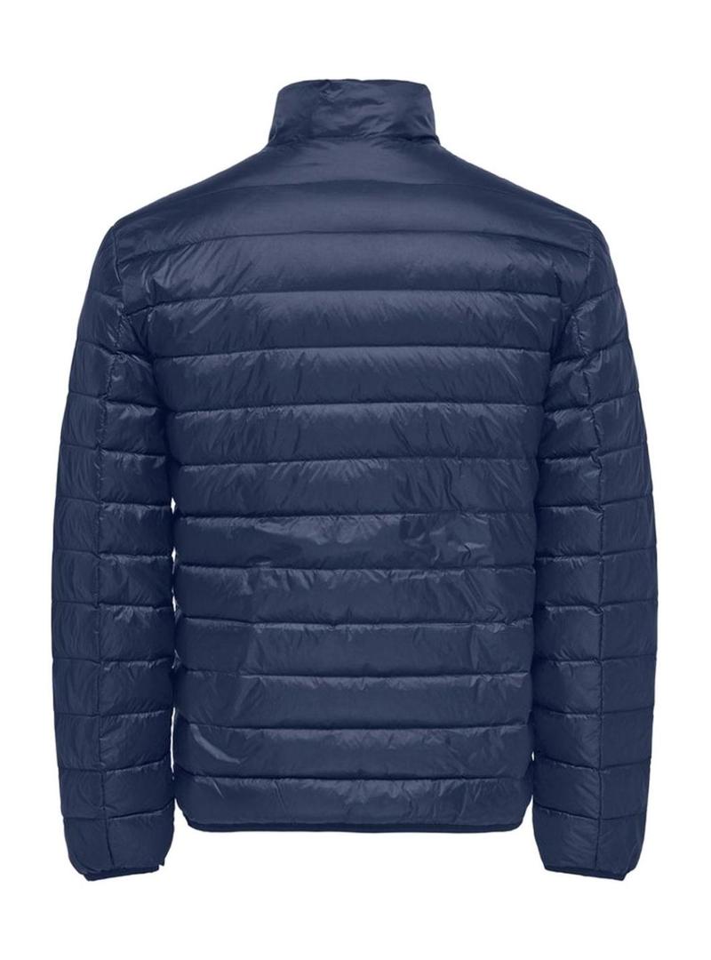 Jaqueta acolchoada marinha Only and Sons Noa para homem.
