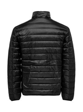 Casaco acolchoado preto Only and Sons Noa para homem.