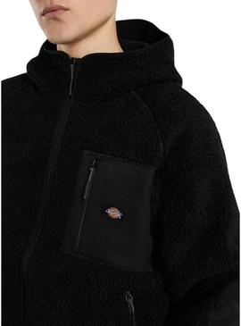Fleece Dickies Central com capuz preto para homem.