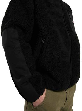 Fleece Dickies Central com capuz preto para homem.