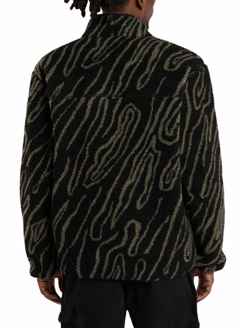 Forro Polar Dickies Mount Hope estampado preto para homem.