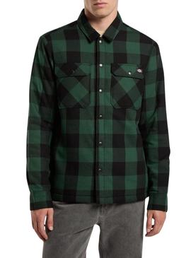 Camisa de camisa Dickies Sacramento verde e preta para homens