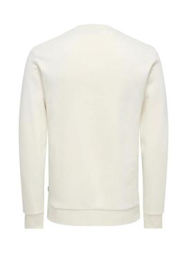 Moletom Only and Sons Kyrie branco para homem