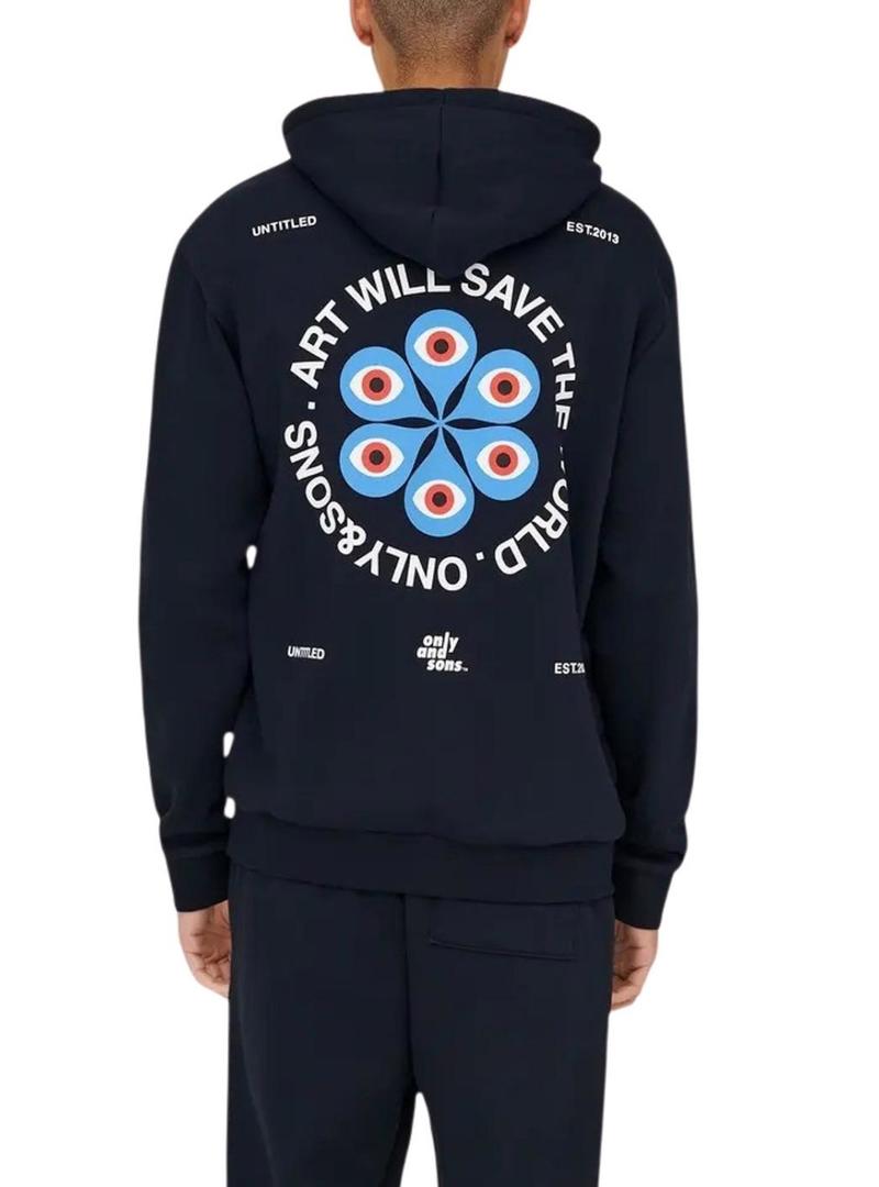 Moletom Only and Sons Ceres Claude preto para homem.