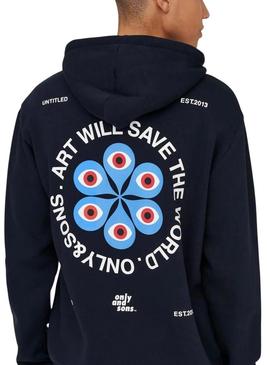 Moletom Only and Sons Ceres Claude preto para homem.