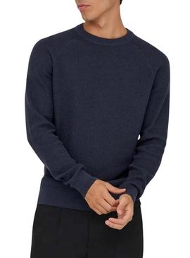 Camisola Only and Sons Há estrutura marinha para homem.