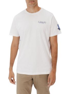 Camiseta El Pulpo Tríplice logo branco para homem.