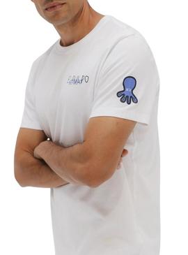 Camiseta El Pulpo Tríplice logo branco para homem.