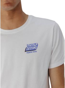 Camiseta El Pulpo Customs branca para homem