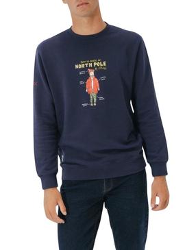 Moletom El Pulpo North Pole Outfit azul para homem.