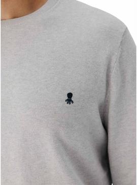 Camisola El Pulpo gola redonda mistura cinza para homem